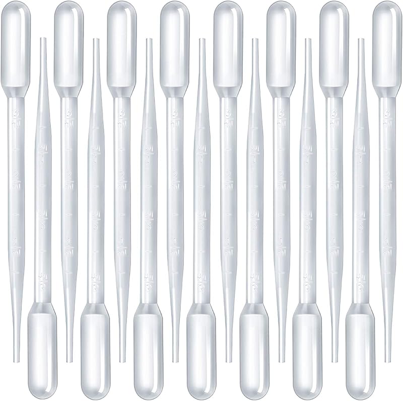 Teenitor Pipetas de 3 ml, cuentagotas de plástico, pipetas de transferencia de aceite esencial, cuentagotas líquido desechable para laboratorio de ciencia, herramienta de maquillaje multiusos, 15 unidades