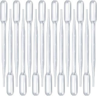 Teenitor 3ML Pipettes, Plastic Dropper Essential Oil Transfer Pipettes Disposable Liquid Eye Dropper for Lab Science Multi- Purpose Makeup Tool, 15Pcs