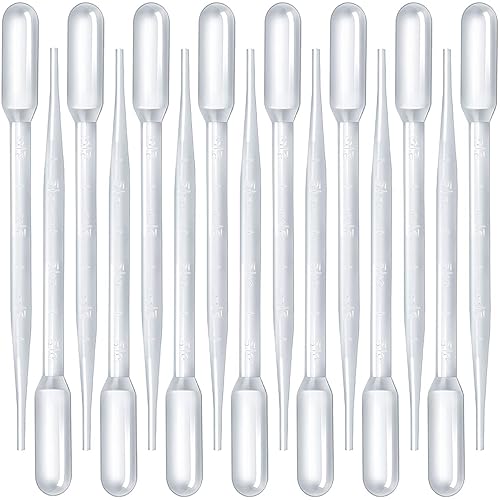 Teenitor Pipetas de 01fl oz gotero de plástico pipetas de transferencia de aceite esencial gotero líquido desechable para ojos para ciencia de