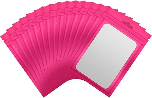 100 bolsas de Mylar a prueba de olores, bolsas resellables para pequeñas empresas con ventana transparente, bolsas holográficas para almacenamiento