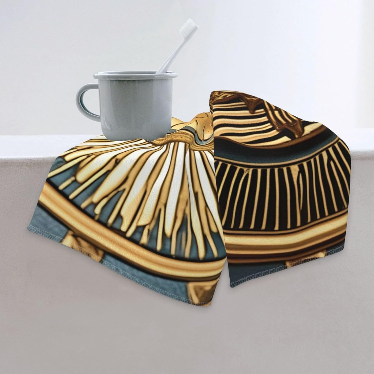 Ancient Egyptian Totem Print Hand Towels for Kitchen, Decorative Bathroom Towels Decor Farmhouse Cute for Men Women Gifts