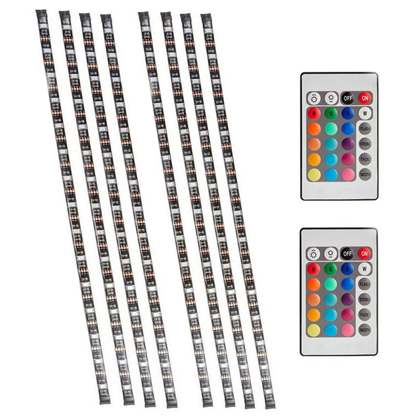 Lixada 8 strisce LED USB da 50 cm, set di luci flessibili con mini telecomando, per TV, computer, retroilluminazione