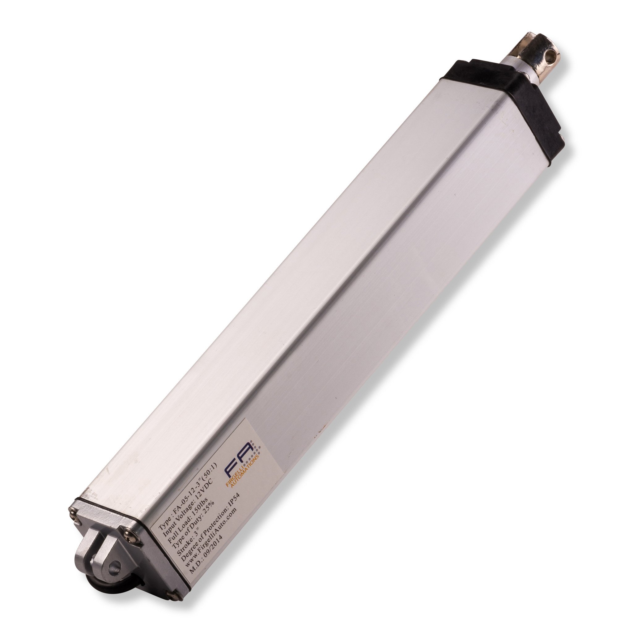 Firgelli Sleek Rod Tubular Linear Actuator 40 lbs Force - 9 Inch Stroke Length