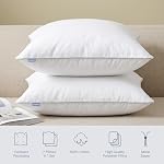 Leeden 18 x 18 Pillow Inserts (Set of 2) - Throw Pillow Inserts with 100% Cotton Cover - 18 Inch Square Interior Sofa Pillow Inserts - Decorative Pillow Insert Pair - White Couch Pillow