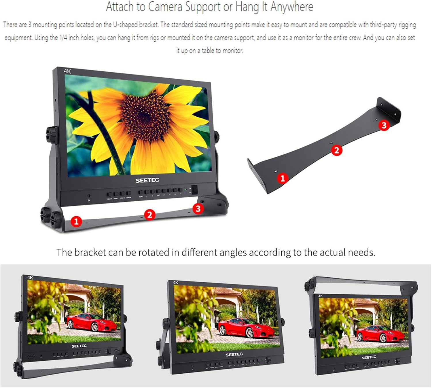 SEETEC ATEM156 15.6" IPS Live Streaming Broadcast Director Monitor with 1920×1080 Pixels 4 HDMI Input Output Quad Split Display for ATEM Mini Video Switcher Mixer Pro Studio Television Production