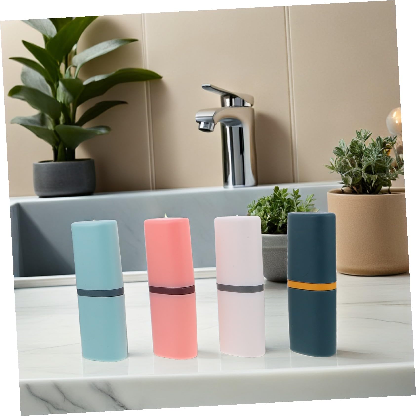 8pezzi Custodia Per Spazzolino Da Denti Da Viaggio Contenitore Per Collutorio Porta Dentifricio Portatile Organizer Da Viaggio Per Spazzolino Da Denti Coprispazzolino Da Con Coperc