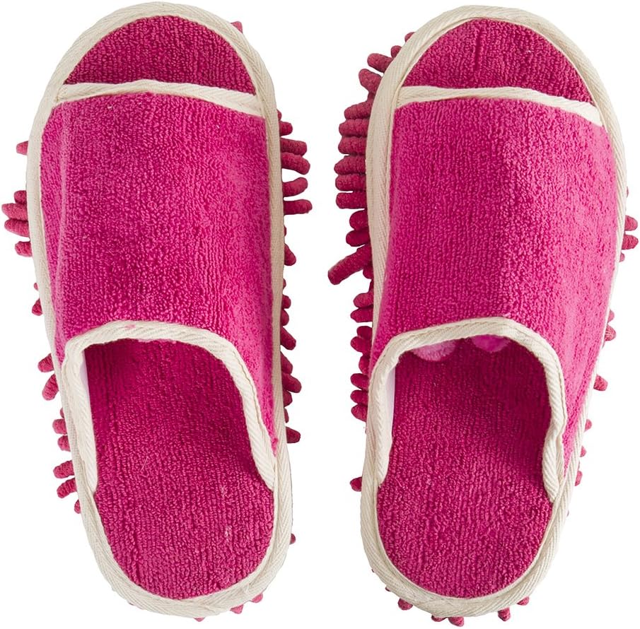 Evriholder Slipper Genie Microfiber Women's Slippers for Cleaning and Dusting, Women's House Slippers, Multi-Surface Cleaner, Dust Cleaning Tool, Pink, Fits Women Size 6-9 thumbnail 2