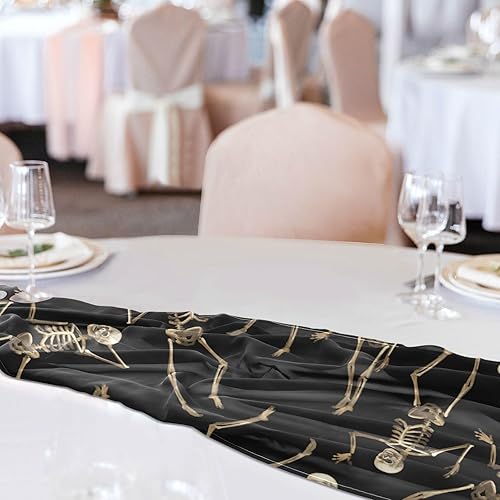 Miniatura 5 de Halloween Dancing Skeletons Table Runner Autumn Table Runner for Dining Table Decor Halloween Table Runner 120 Inches Long