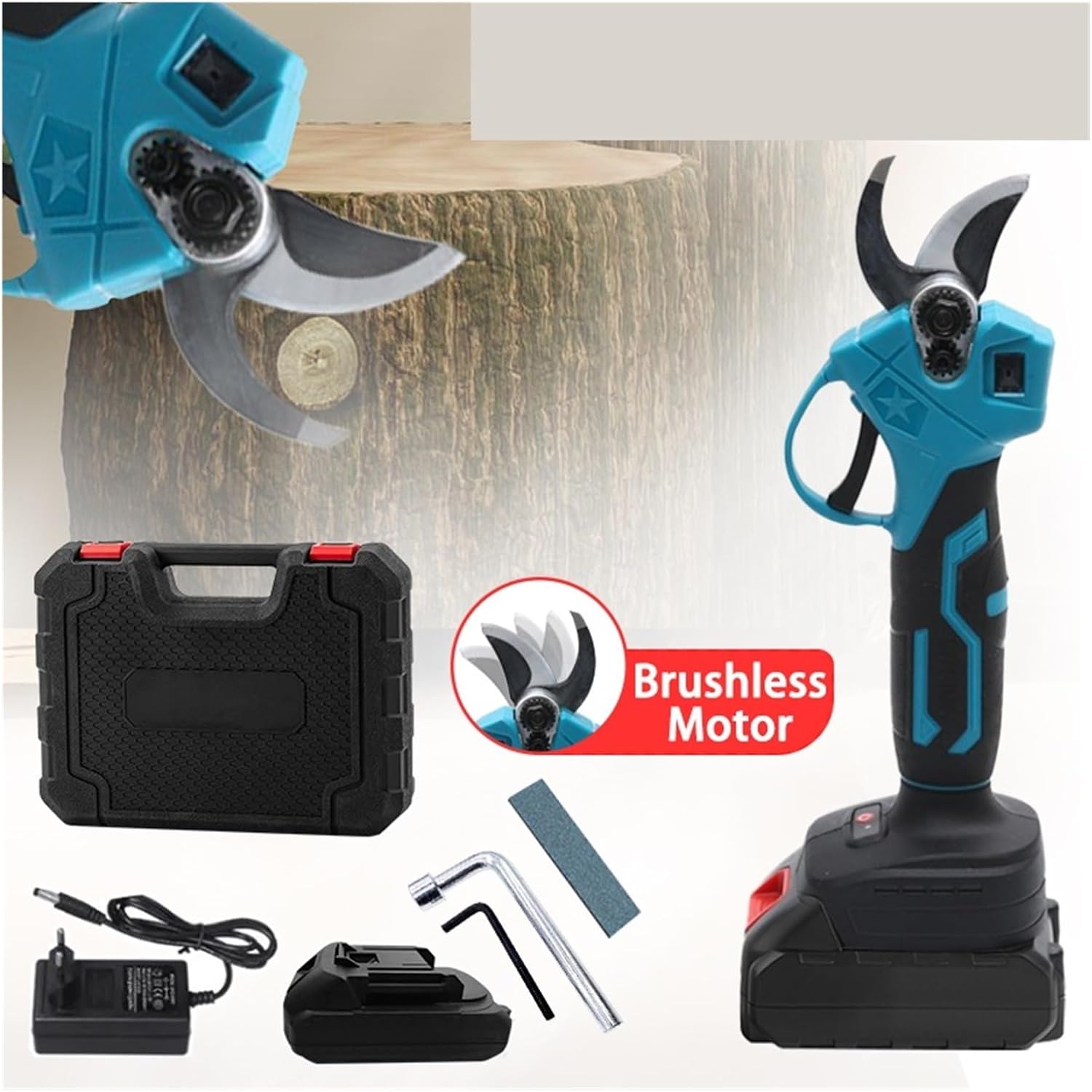 Tree Branch Pruner Brushless Electric Pruning Shears Garden Tool Pruner Cordless Electric Garden Scissors Fruit Tree 18V Sharp, Powerful & Clean Cut