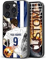 Vista 23 de Fundas personalizadas con nombre y número de fútbol para iPhone 11, 12, 13, 14, 15, 16, 17, 16 Pro Max Plus Mini, Samsung Galaxy Note10 Note20 S8 9