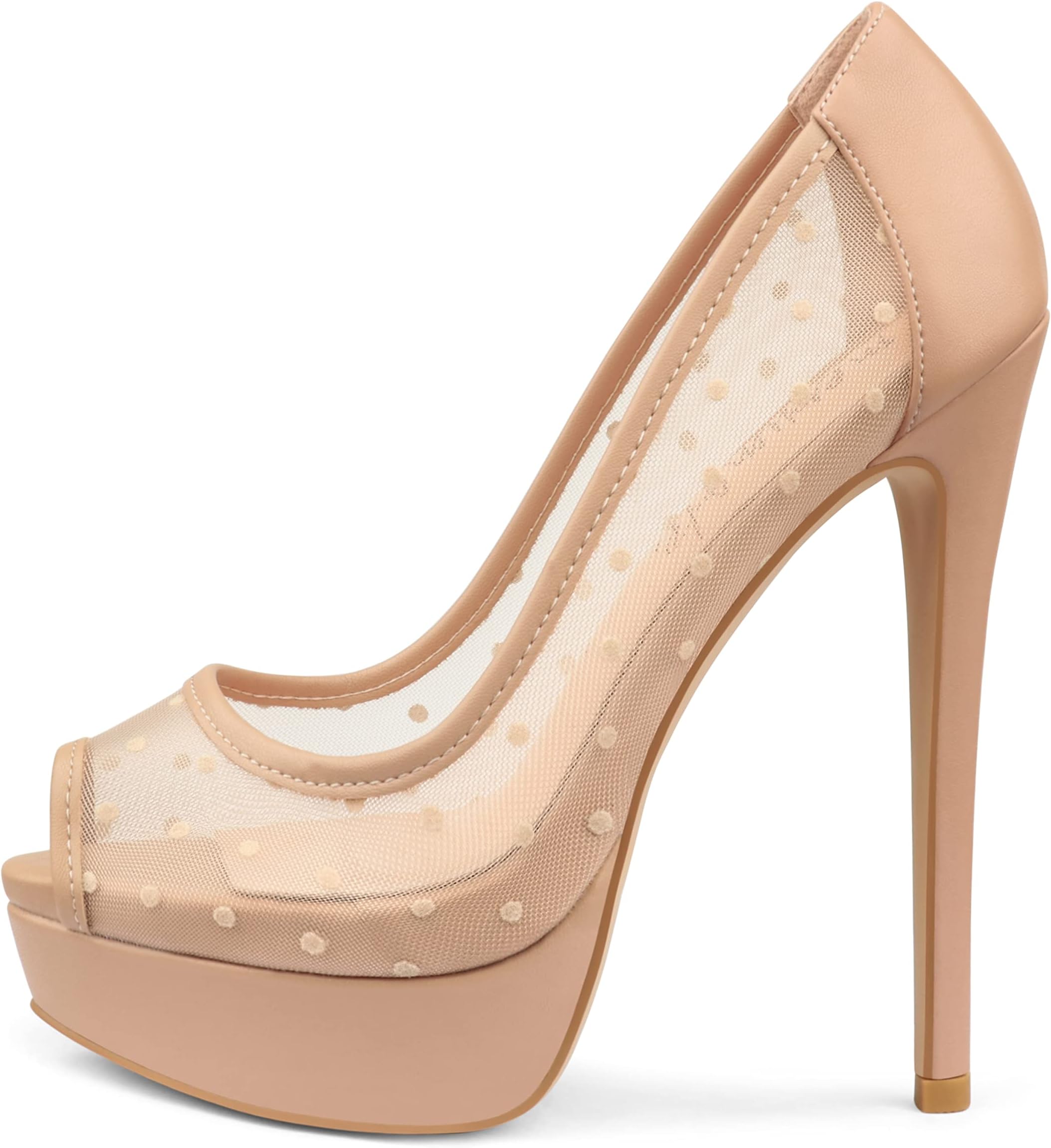 MERUMOTEWomen's Platform Stiletto Heels Shoes Peep Toe Pumps 6 inch Heels for Dress Wedding Party