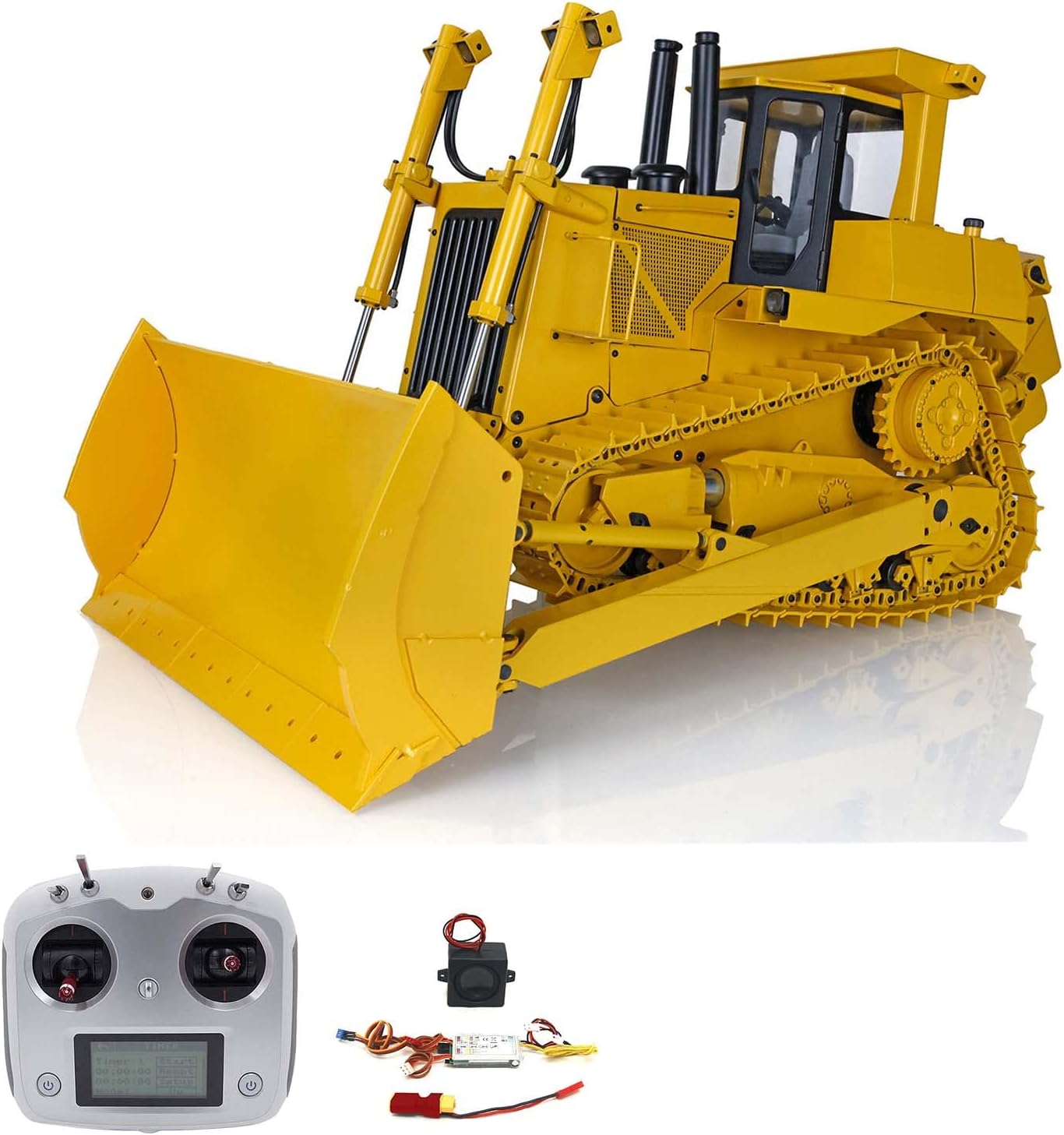 wheelfun JDM Metal 1/14 RC Hydraulic Bulldozer Dxr2 Remote Control Dozer New Sound