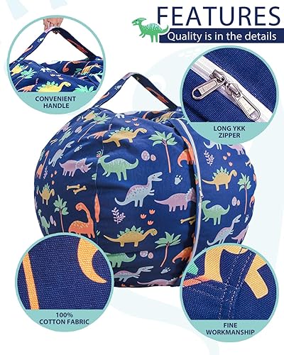 Miniatura 180 de Aubliss - Funda para organizar juguetes de felpa, se convierte en un puf cuando se rellena Se convierte en un puf para niños cuando está lleno. Aqua