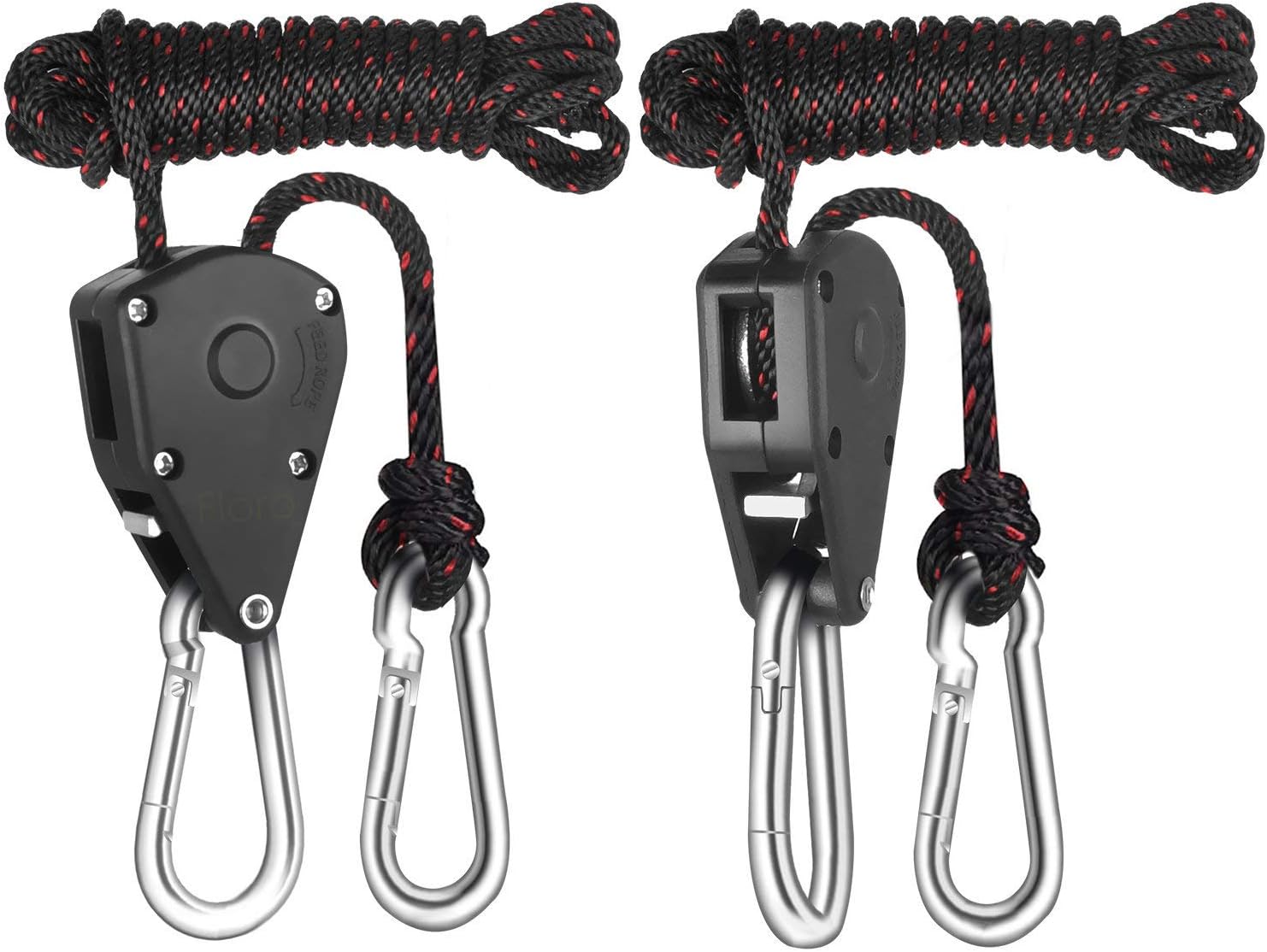 Rope Clip Grow Light Hangers, Easy Way to Raise and Lower Fixtures, 8ft Heavy-Duty Braided Rope Holds up to 150 lbs.