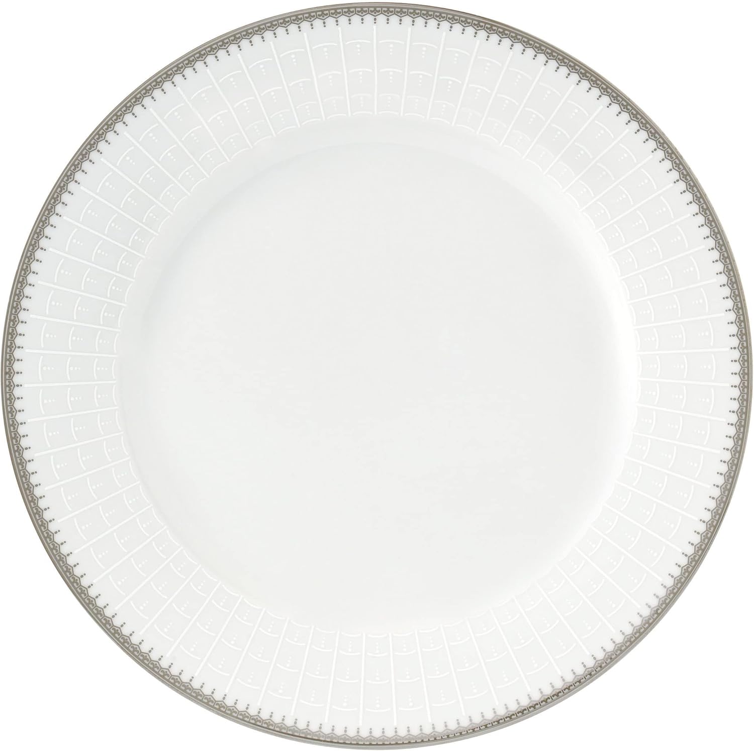 Stylish and Elegant 24 Pieces Porcelain Dinnerware Set Service for 4 People - Alyssa, Silver