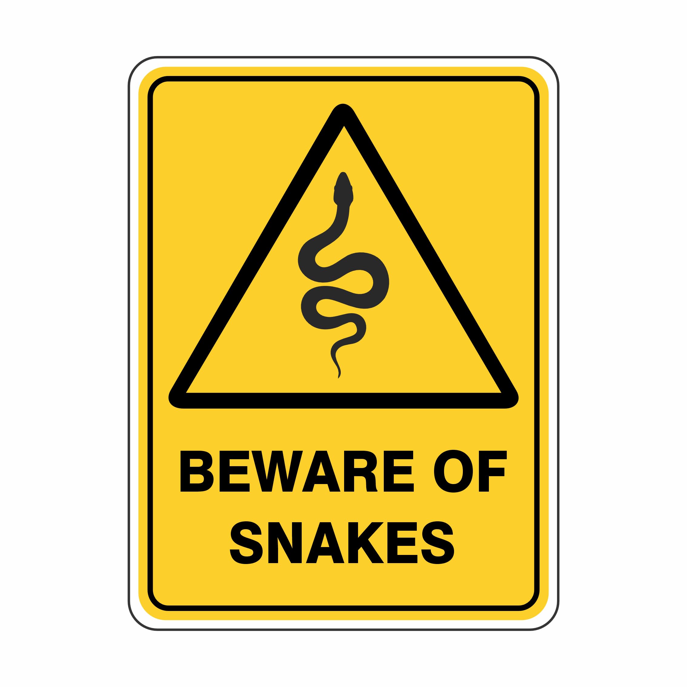 Beware of Snakes Sign, 12x8 Metal Tin Sign, Beware of snakes.