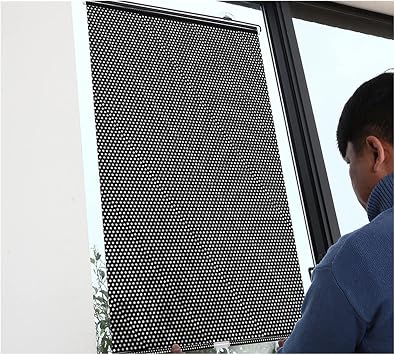Blackout Roll Up Shades No Drilling, Portable Sunshade Roller Blinds with Suction Cups,No Drilling Required Balcony Window Portable Sunshade,Privacy Screen,W40*H60cm/W15.74*H23.62in