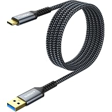 SUNGUY 10Gbps USB C 3.1 Gen 2 Cable, [2-Pack, 4FT] USB A to USB C 3A Fast Charging & Data Transfer Android Auto Cable for iPhone 17/16/15 Pro Max, Galaxy S23 S22 Ultra Note 20, SSD