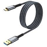 SUNGUY 10Gbps USB C 3.1 Gen 2 Cable, [2-Pack, 4FT] USB A to USB C 3A Fast Charging & Data Transfer Android Auto Cable for iPhone 17/16/15 Pro Max, Galaxy S23 S22 Ultra Note 20, SSD