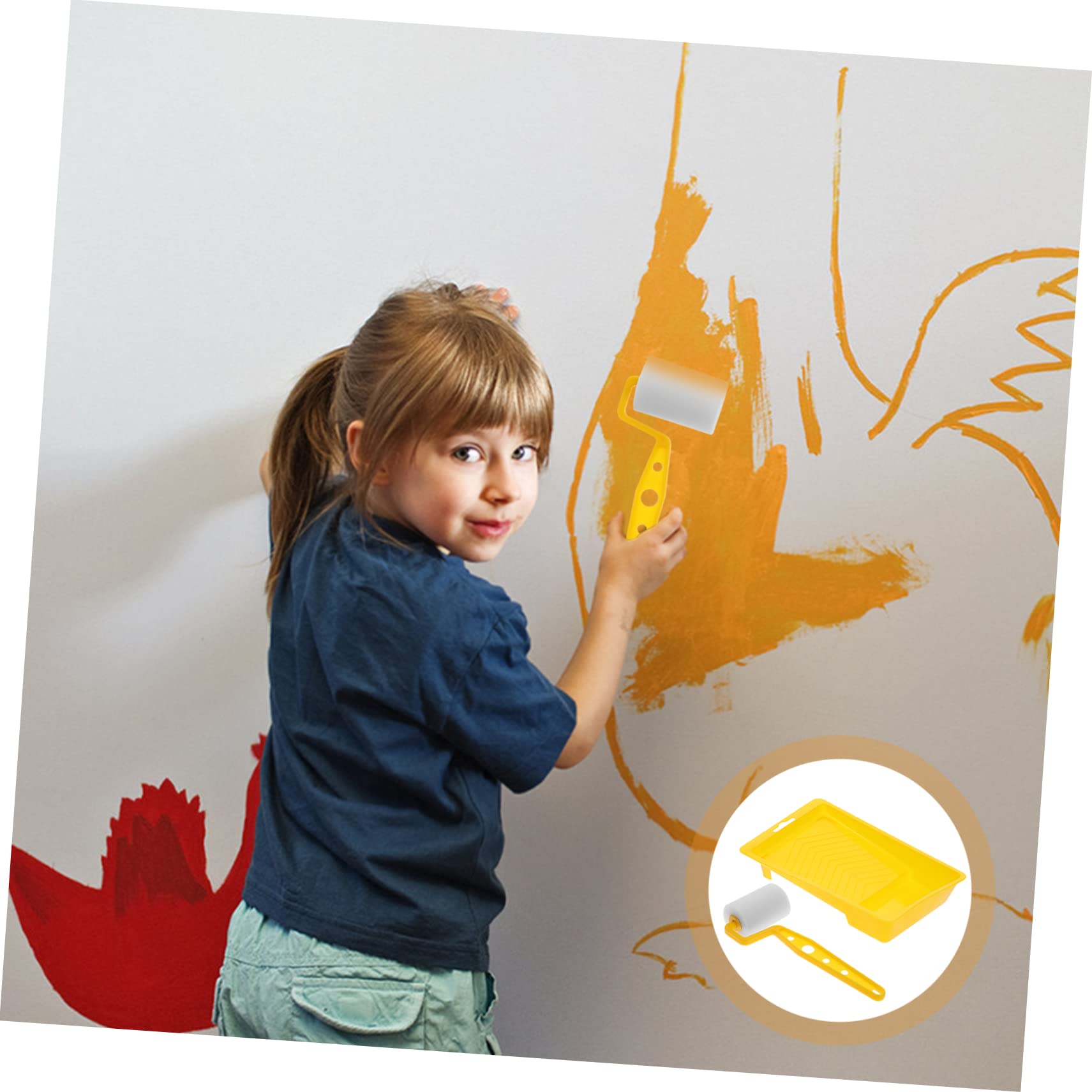 UPKOCH 4juegos Rodillos De Pintura Multifuncionales Para Diy Rodillo De Pintura Para Paredes Muebles y Techos Kit De Mango Agua