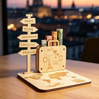 Geldgeschenk Reise, Geldgeschenke Geburtstag Holz | Reisekasse Geschenke, Urlaub Geschenk Verpackung für Geburtstag, Abschluss, Ruhestand, Hochzeit