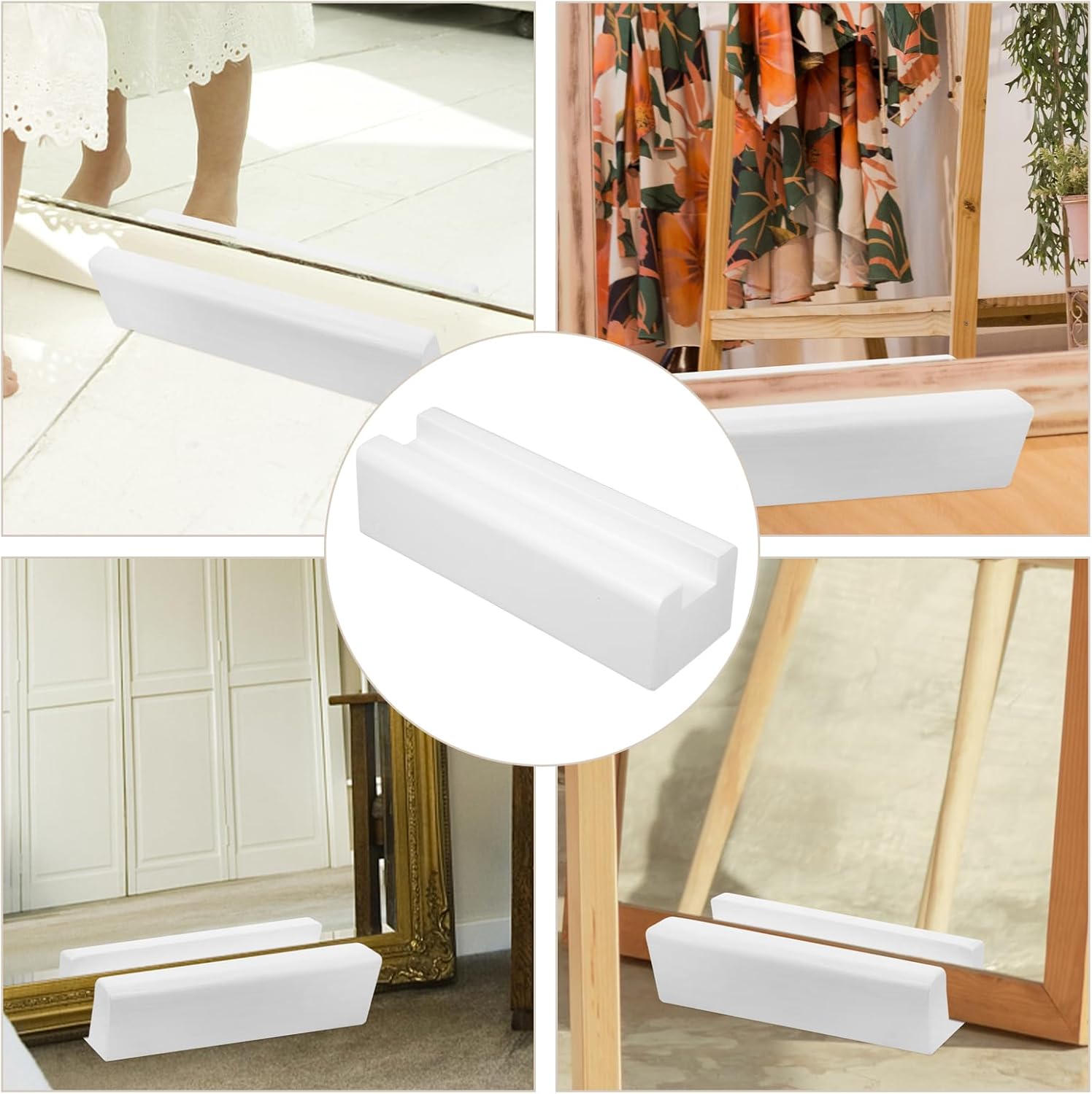 Homoyoyo Full Length Dressing Mirror Stand Wooden Mirror Stand Holder Artwork Display Rack