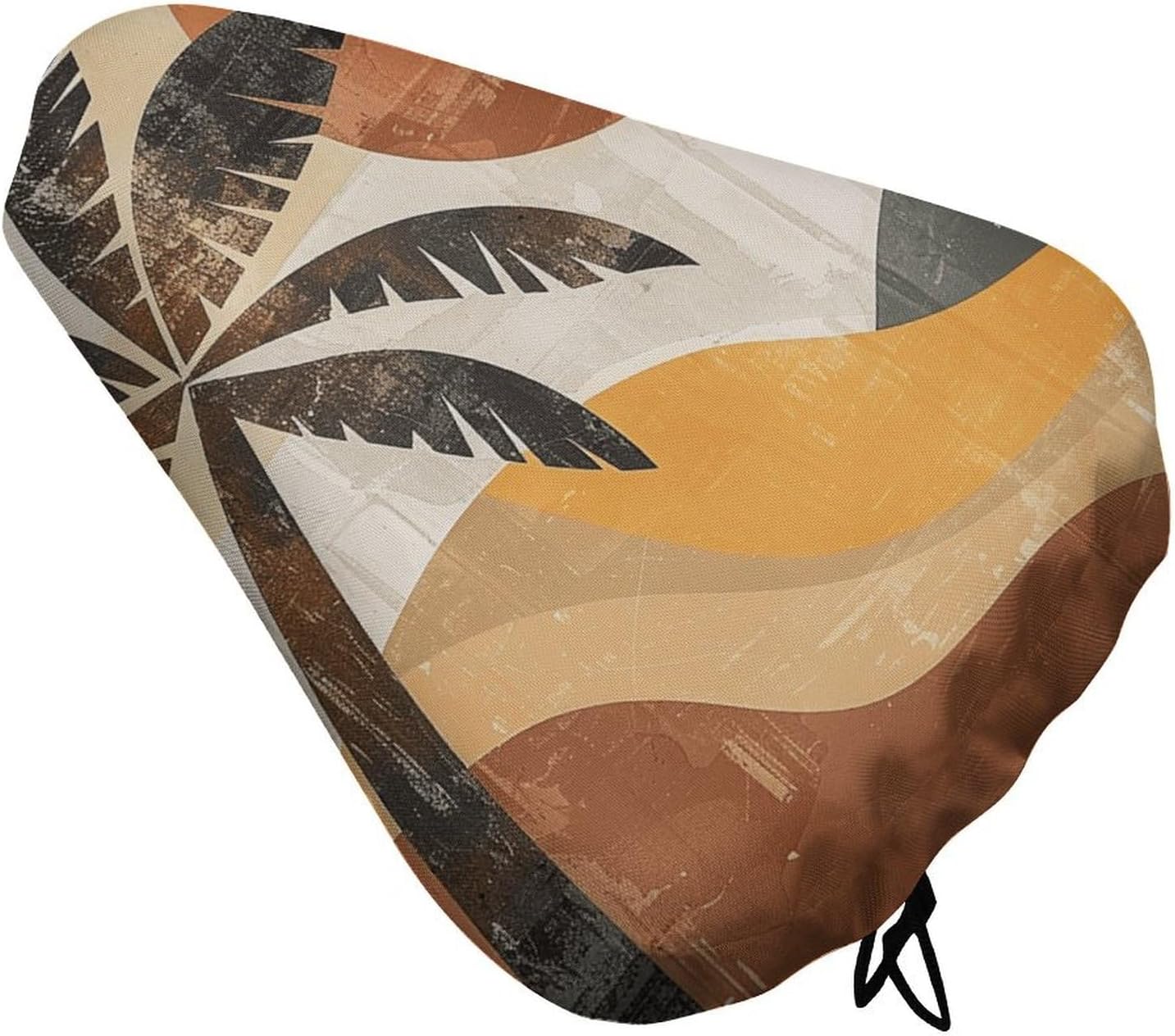 Abstract Palm Tree Bike Seat Cushion Waterproof Road Bike Seat Cover for Women Men Comfort Bicycle Seat Rain Cover with Drawstring Padded Mountain Bikes Saddle Fit for Exercise Stationary Bikes