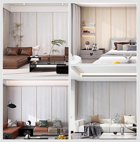 Miniatura 8 de Panel de pared 3D con textura de grano de madera, papel tapiz impermeable, papel tapiz autoadhesivo insonorizado, adecuado para sala de estar y