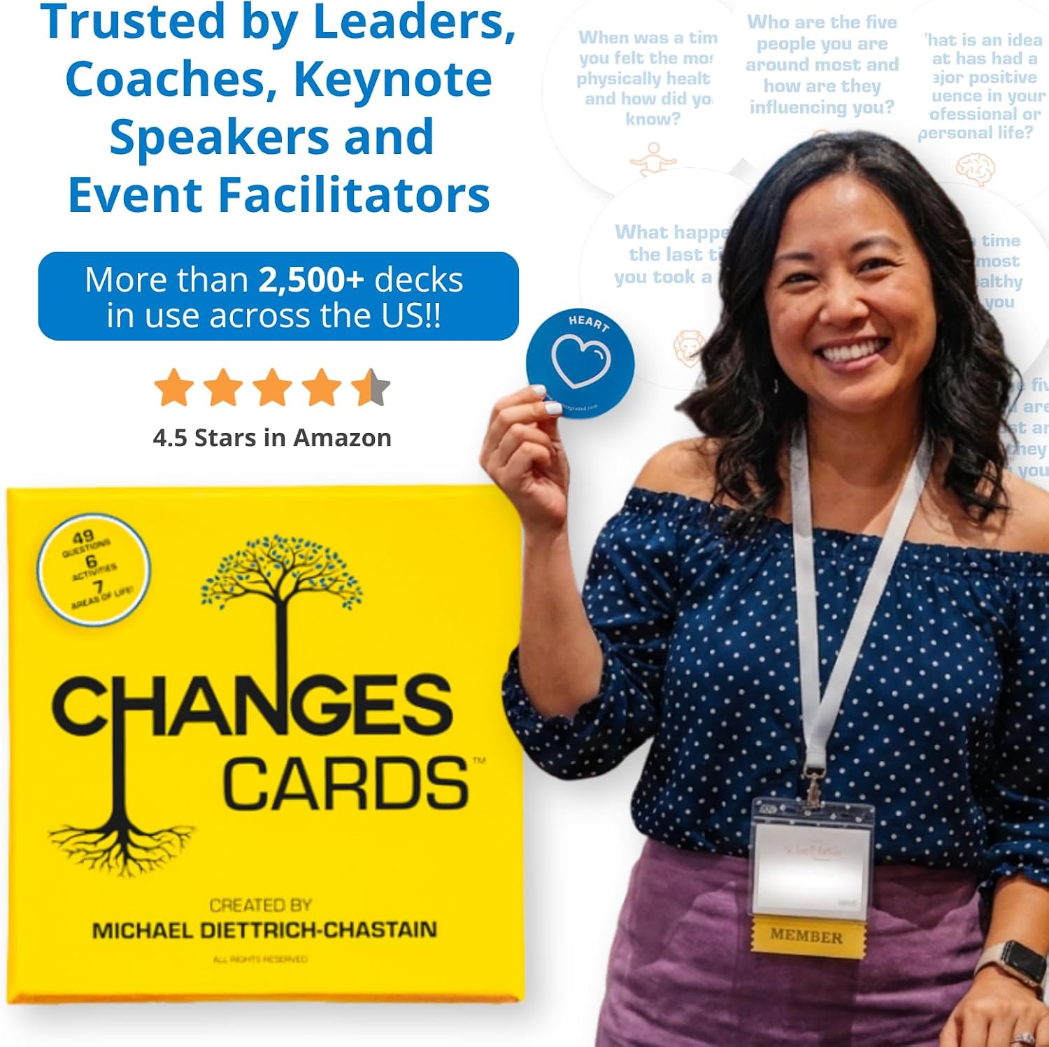 Changes Cards - 63 Professional Conversation Cards for Ice Breakers, Team Coaching, Leadership Development, and Building Self-Awareness