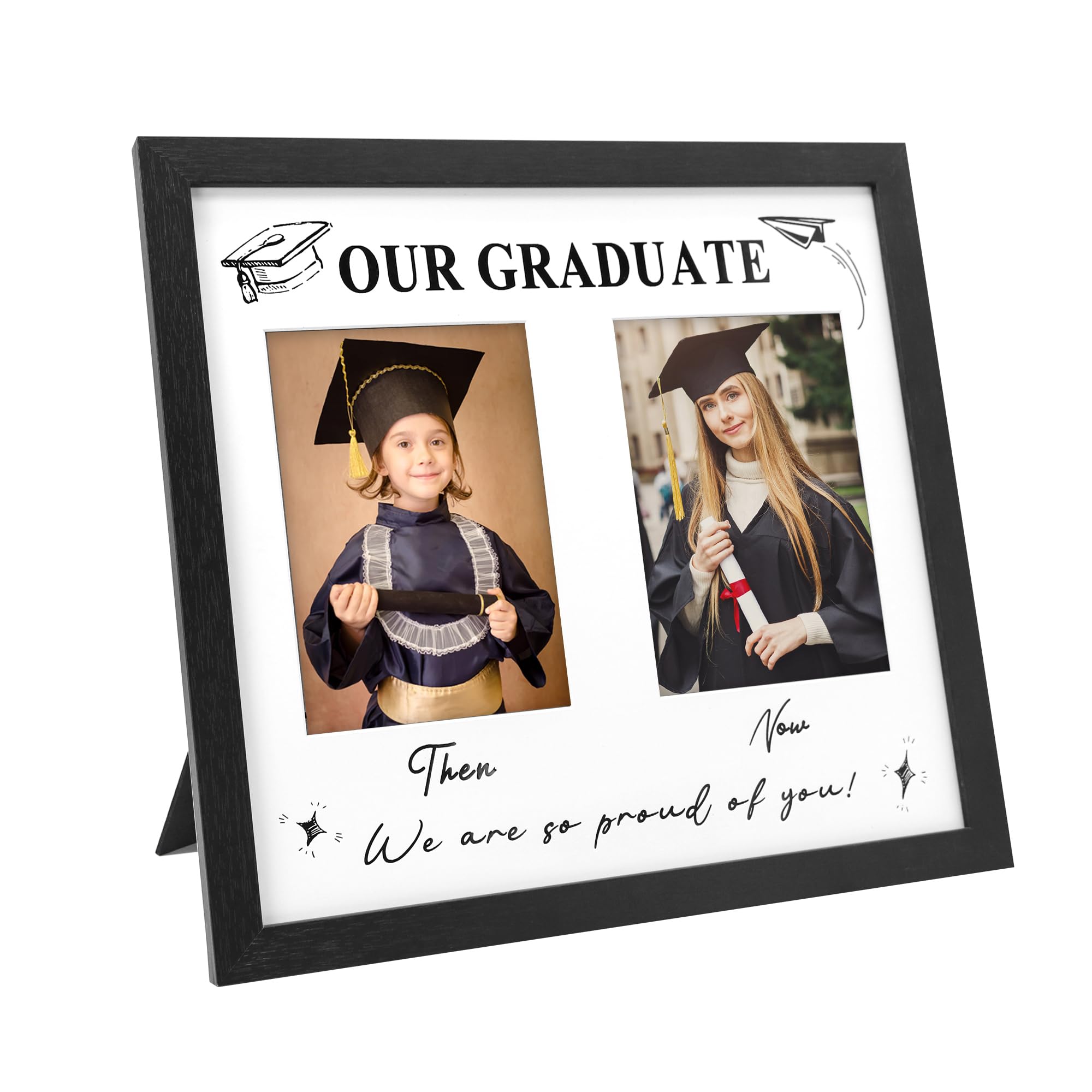 Cadre photo double 12,7x17,8 cm pour votre fête de diplôme 2025
