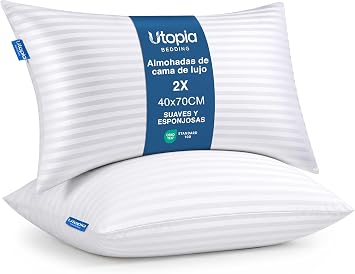 Utopia Bedding Luxury Hotel Pillows, Pack of 2, Size 40 x 70 cm
