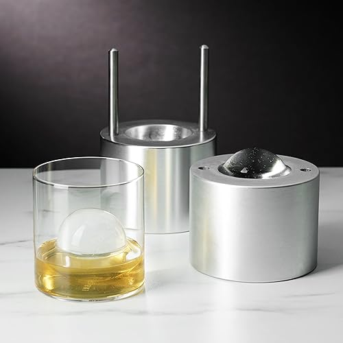 Vista 29 de Viski Bandeja para cubitos de hielo para whisky con tapa, grande hace seis moldes de hielo de 2 pulgadas, perfecta para cócteles, whisky, bourbon