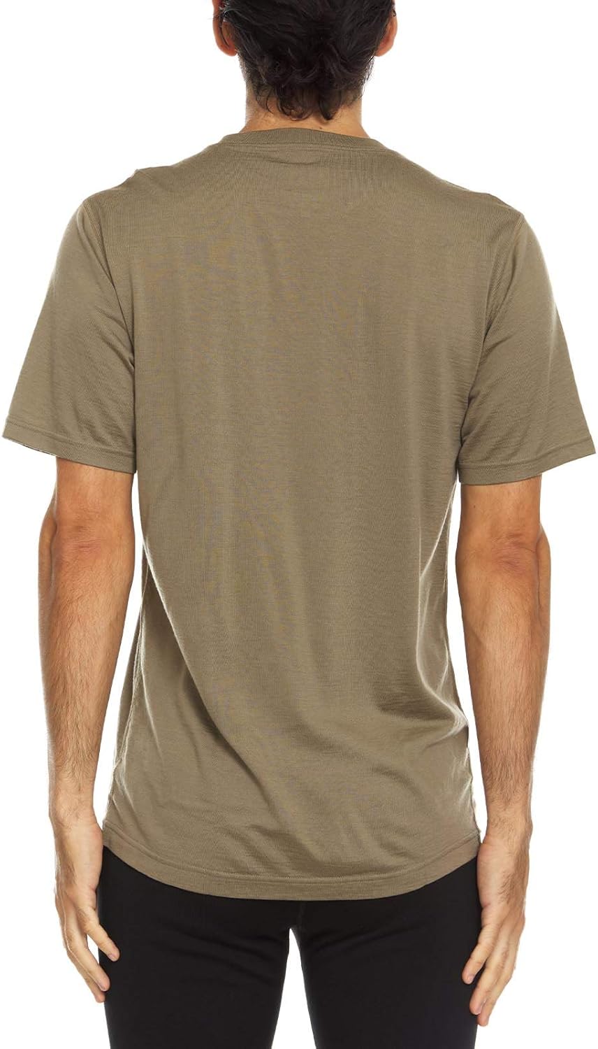 100% Merino Wool Men's Lightweight T-Shirt - Crew Neck Short Sleeve Shirt