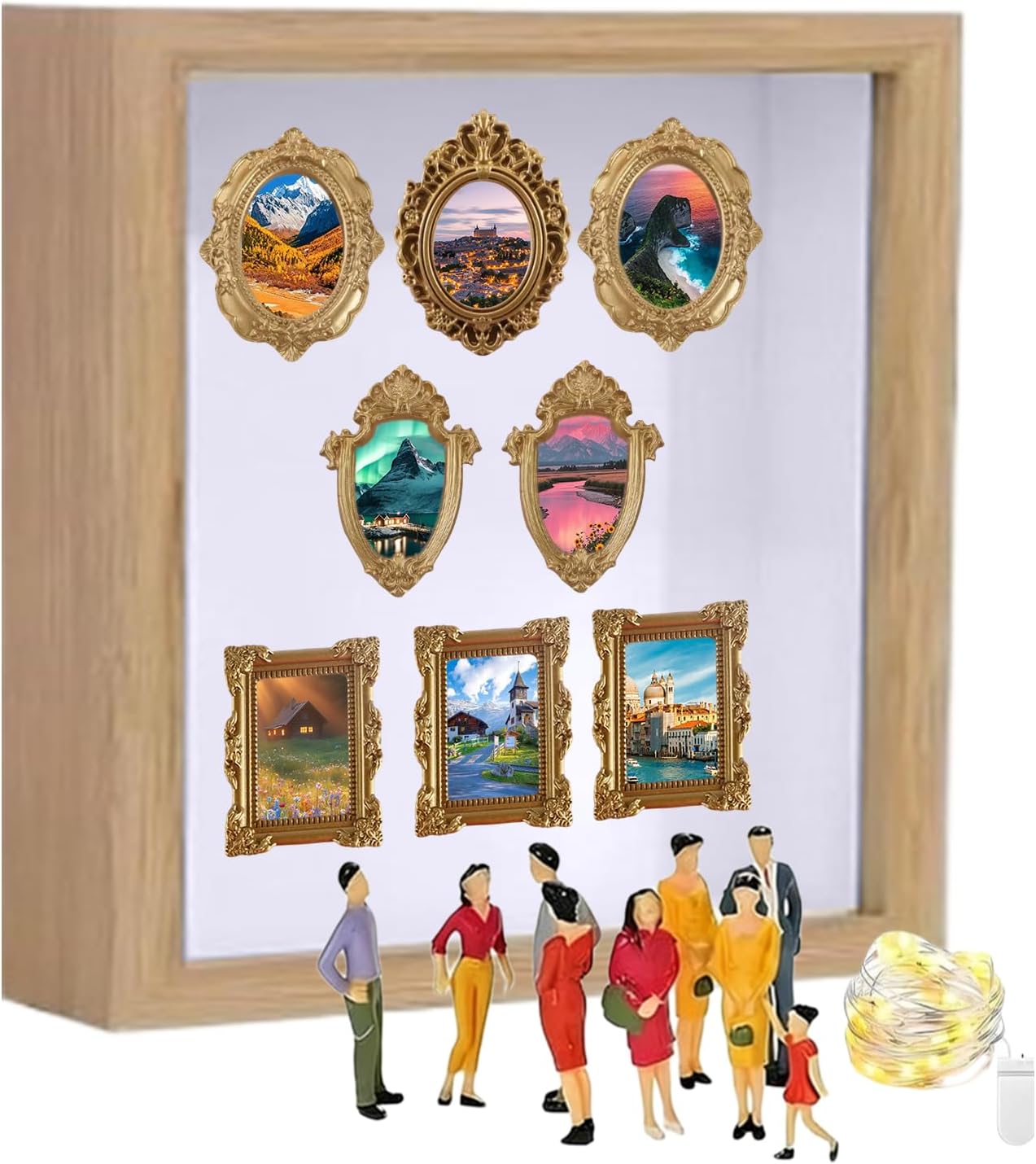 Shadow Box Picture Frame, Family Memory Silhouette Case, Keepsake Display Frame for Travel Birthday Holiday Housewarming Wedding Graduation Retirement Photos Special Memories