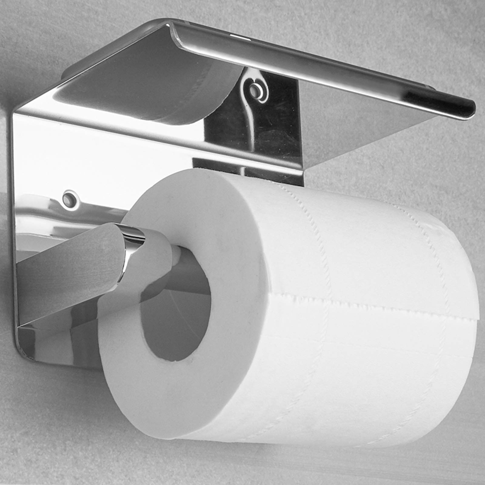 Portarrollos de Papel higiénico de Acero Inoxidable montado en la Pared con Estante Espacioso para Cocina y baño Portarrollos de Papel Portarrollos de Cocina