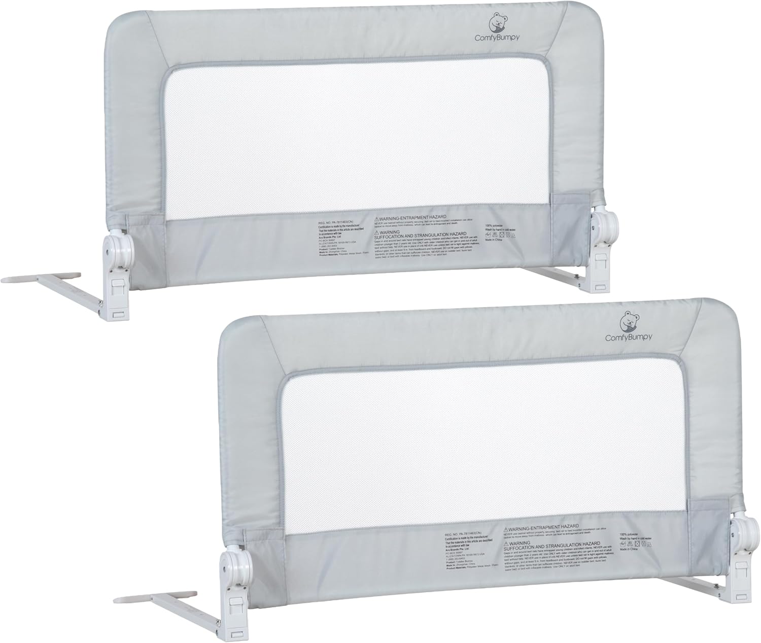 ComfyBumpy 2-Pack Bed Rail for Toddlers 35.5" L x 19.5" H