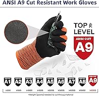 Vista 14 de Schwer ProGuard Highest Level Cut Resistant Work Gloves PR3326 for Extreme Protection，ANSI A9 Cut Gloves with Reinforced Thumb, Non Slip, Non PFAS