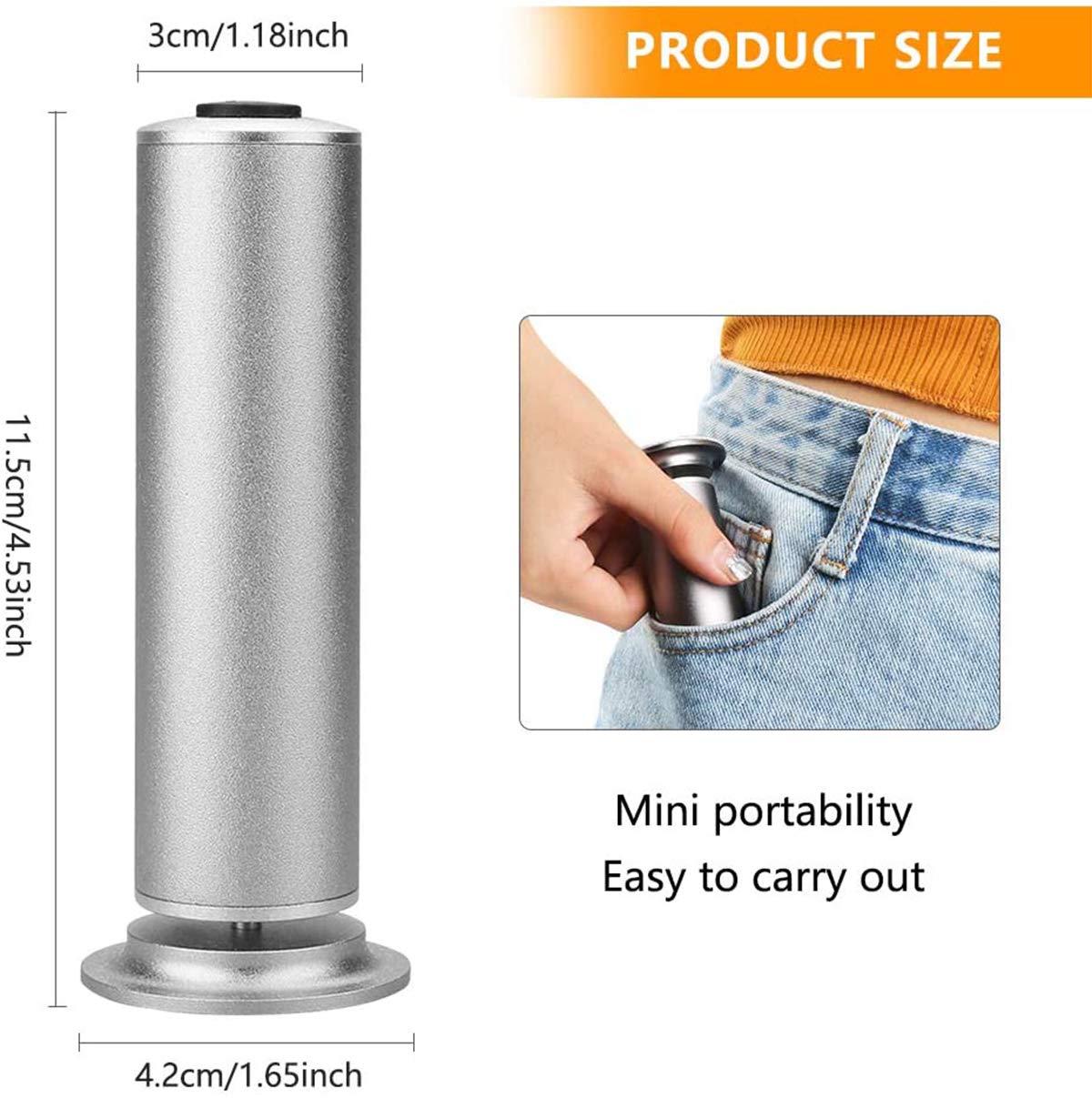MIAOZHANG Raspa Piedi Elettrico Pedicure Professionale Portatile Rimozione del Callo Lima per Piede per Eliminare Duroni Calli Pelle Morta Cornea Cura della Pelle,B
