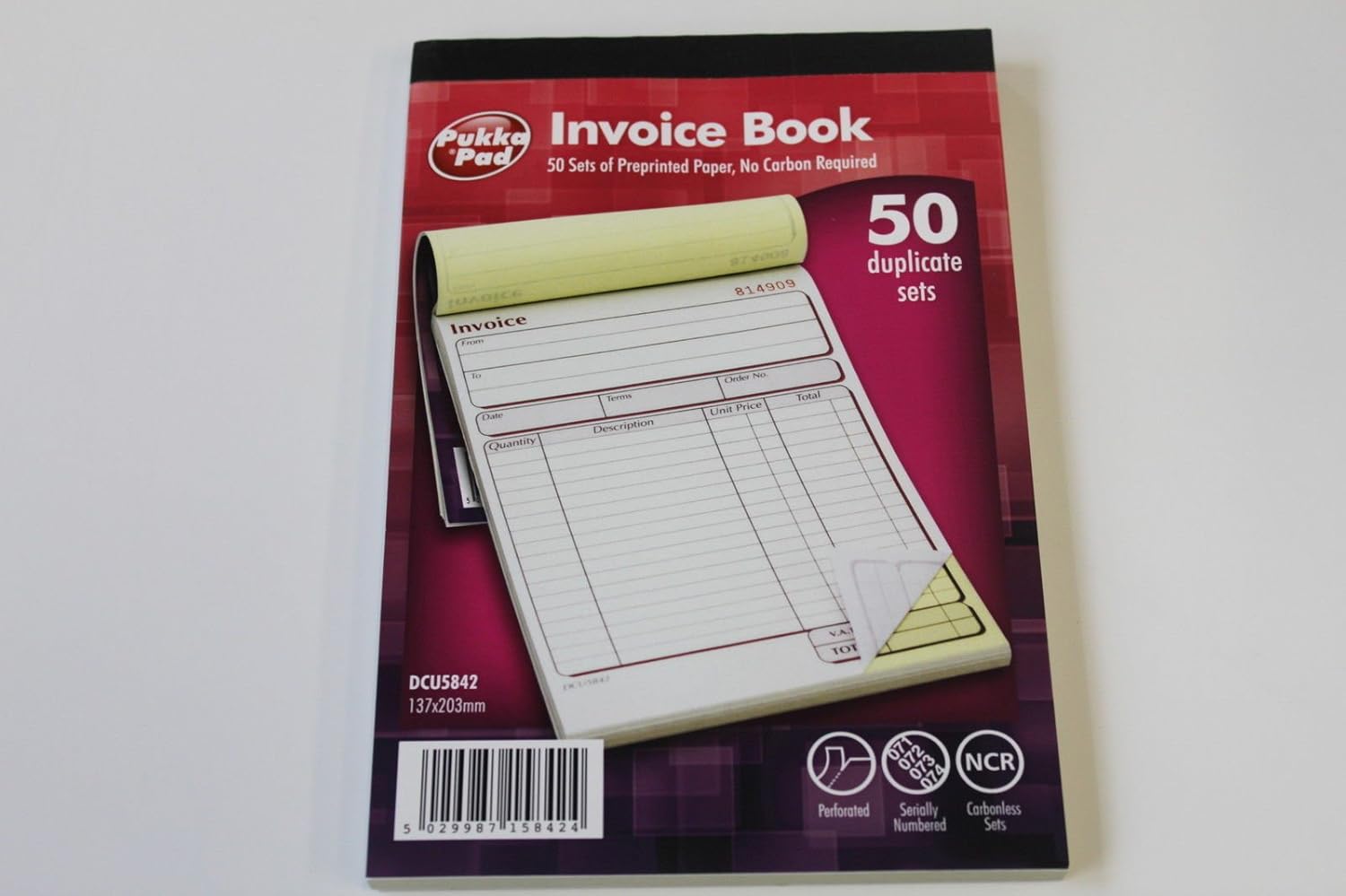 Libro Fattura Duplicato Carbonless Pukka Pad 137x203mm (DCU5842 - Foto 5