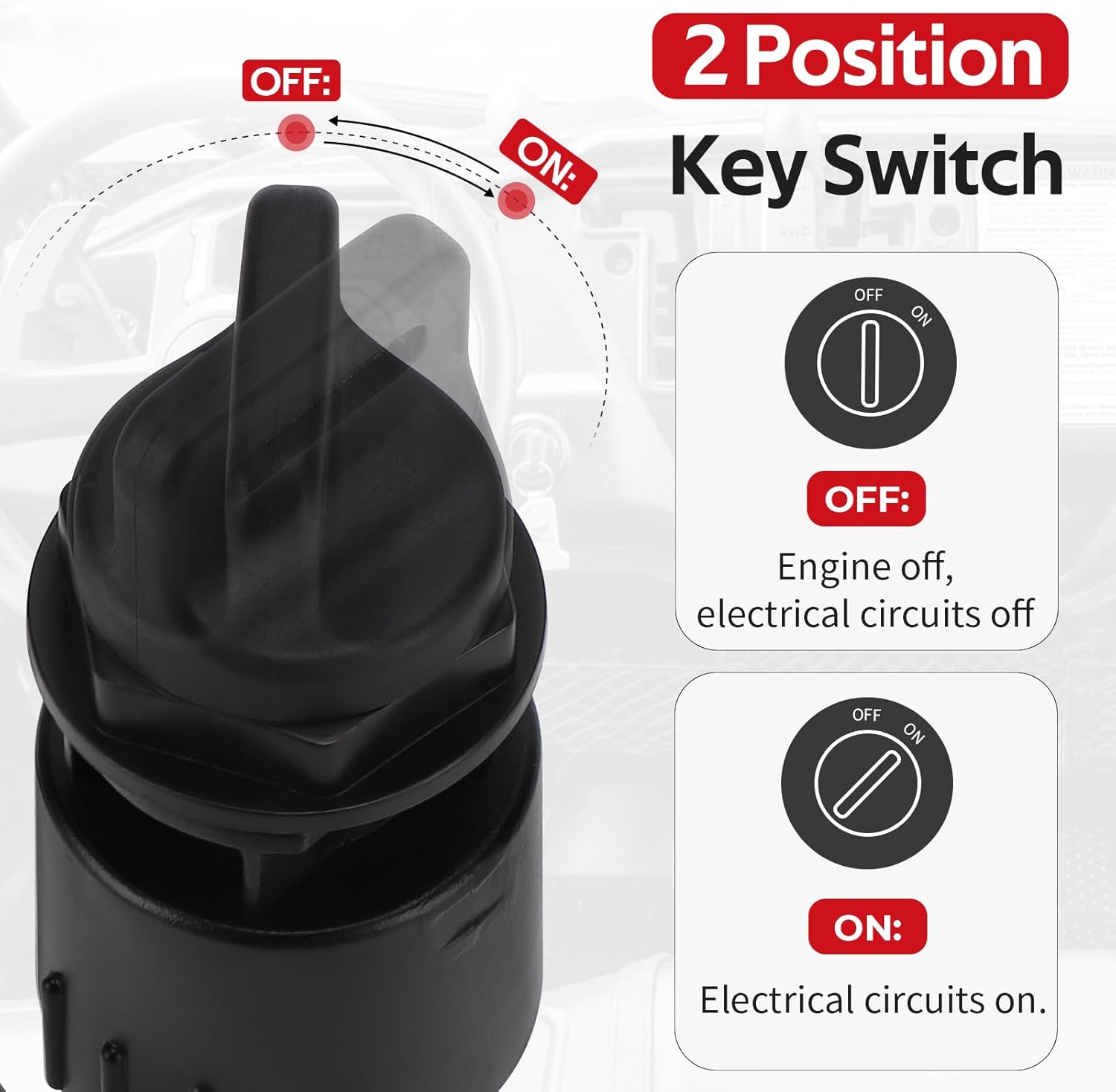 Compatible with Honda Pioneer 500 520 SXS500 SXS520 Ignition Key Switch 35100-HL5-A01 2015-2023