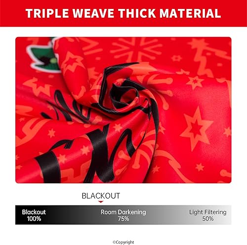 Miniatura 8 de DIVA EN CAMINO DEC Cortinas de Navidad de 52 pulgadas de ancho x 63 pulgadas de largo, cortinas con ojales en la parte superior, con ojales en la