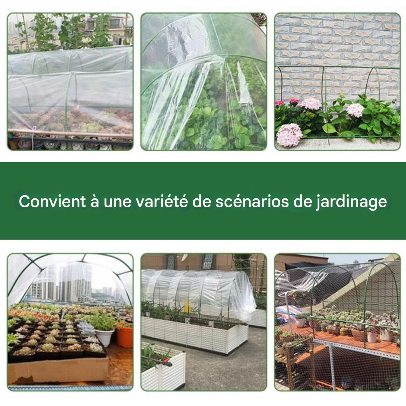 Cerceaux de jardin pour support de plantes | Tunnel de culture résistant aux intempéries pour parterre surélevé | Arche de jardin durable pour serre extérieure et espace potager