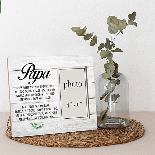 Miniatura 6 de Oqtumes Marco de fotos de regalo para papá, regalos para abuelo, abuelo, marco rústico de madera para papás, 8 x 10 pulgadas, montaje en pared y