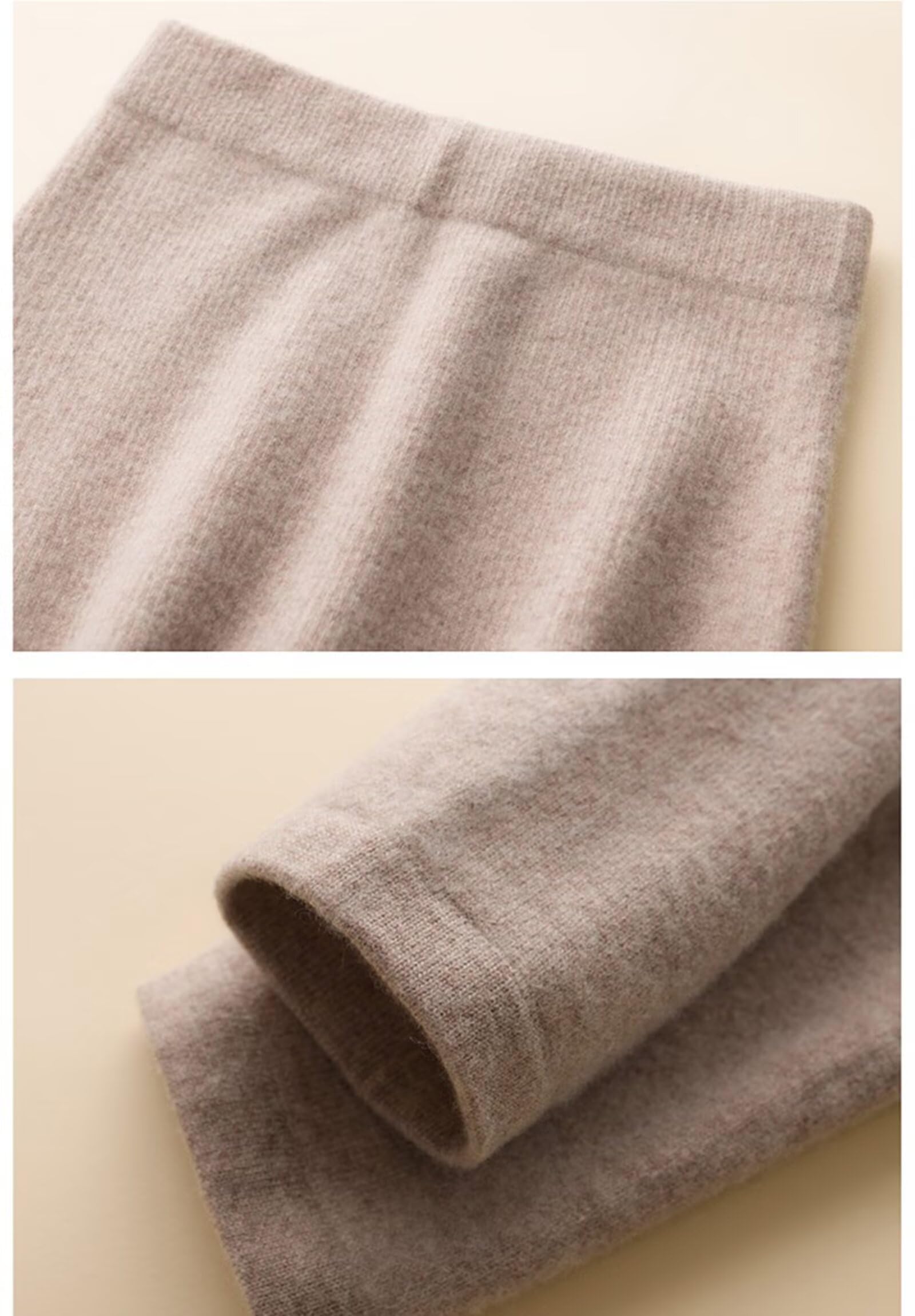 Rivccku Leggings Termici Donna 100% Cashmere - Vita Alta Senza Cuciture Caldi Elastici per Inverno, Palestra e Running