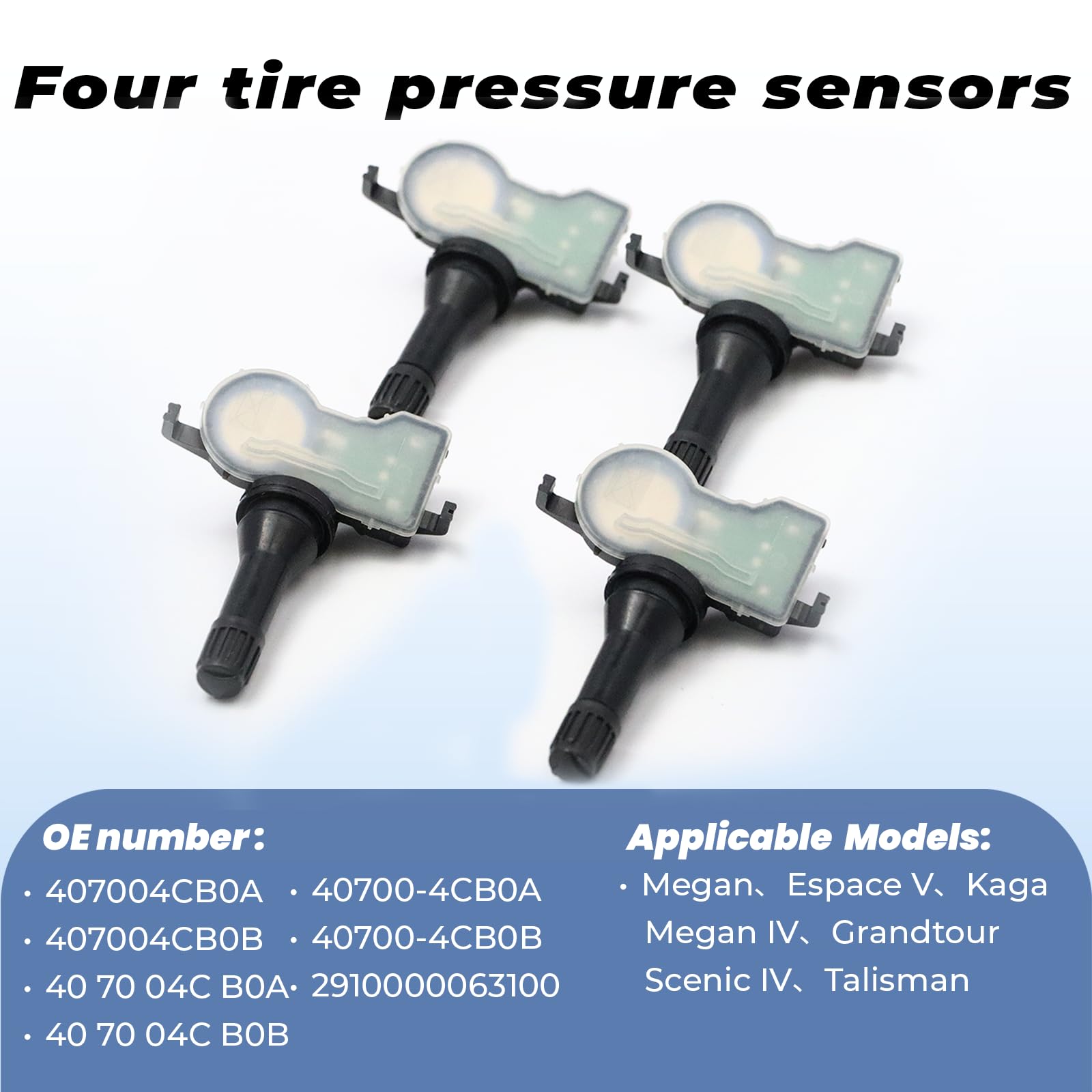 4 Pièces Capteurs de Pression Pneus 407004CB0A pour Re-nault Kadjar Me-gane 4 Espace V Kadjar Megane IV Grandtour Scenic IV Talisman 407004CB0B