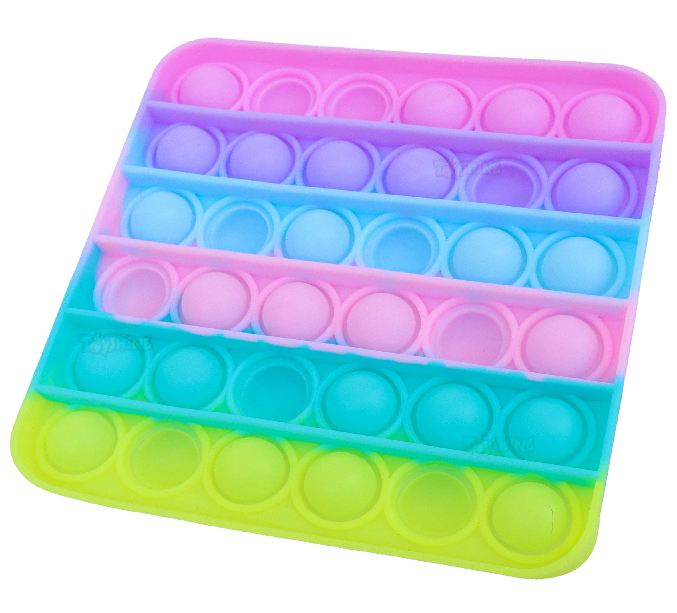 Toyshine Pack of 1 - Square, Pop Bubble, Fidget Popping Sounds Toy, BPA Free Silicone, Push Bubbles Toy for Autism Stress Reliever, Sensory Toy - Light Color Pop It Toys