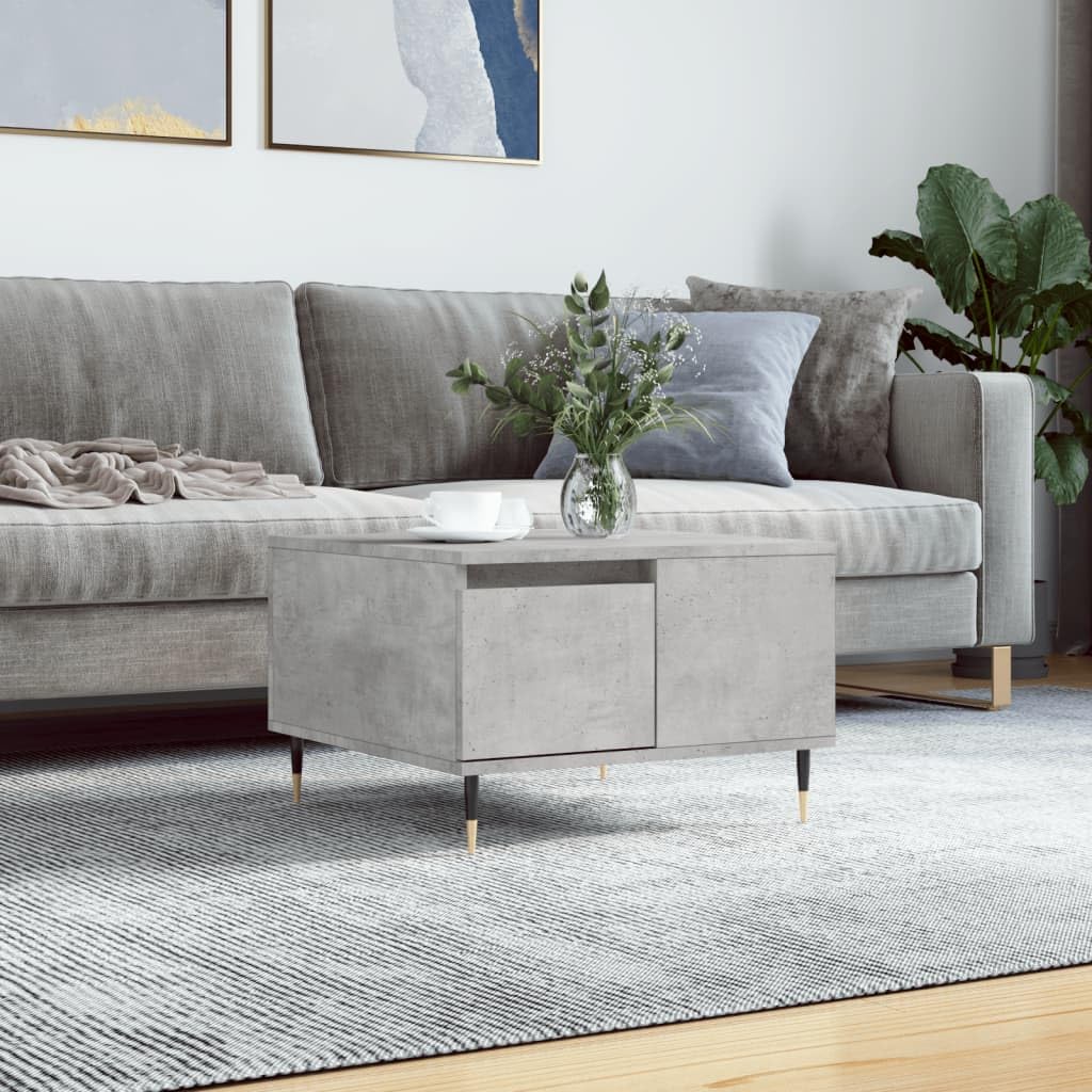 Homgoday Tavolino da caffè grigio cemento, 55 x 55 x 36,5 cm, tavolino da tè per soggiorno, sala d'accoglienza degli ospiti, camera da letto e ufficio 446 mobili