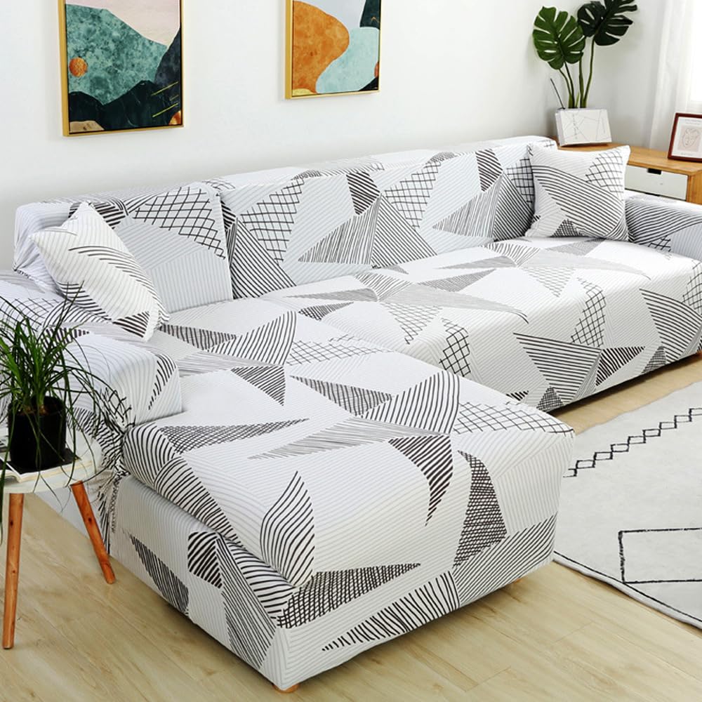 Hggzeg Stretch Sofa Cover, High Elastic Fabric 1 2 3 Seater Couch Slipcover, Washable Printed Pattern Loveseat Settee - Image 4