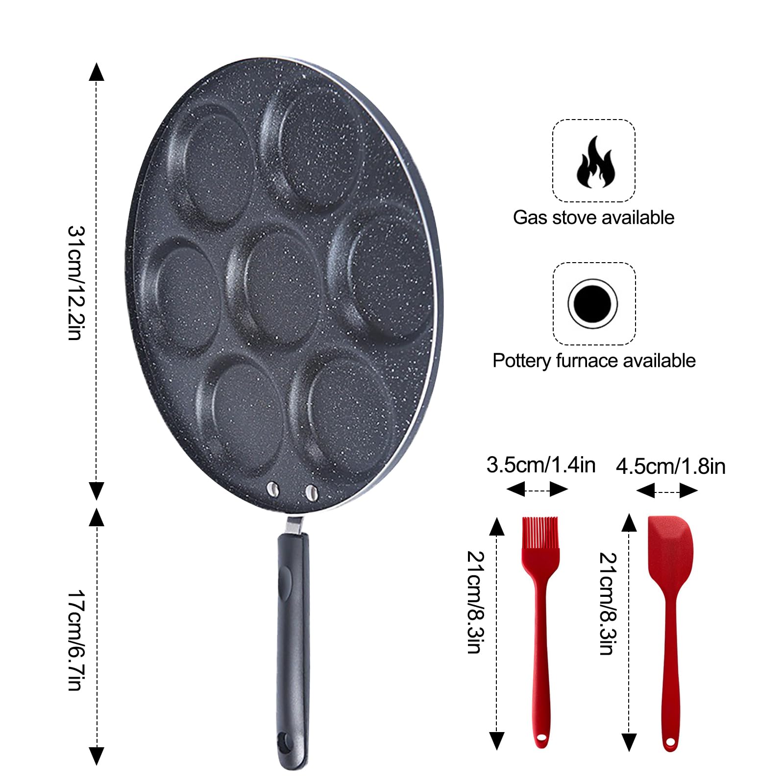 Cocina antiadherente para crepas de 7 moldes 4