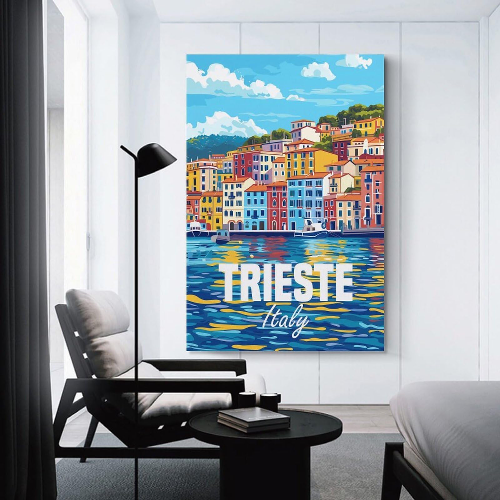 Junmoney Decorative Canvas Print Trieste Italy, 08x12inch(20x30cm), for Entrance Walls, Hall Decor Or Foyers, A Stylish Accent for Home Entrances
